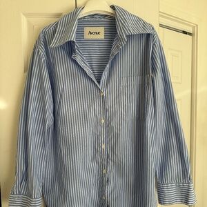 Avenue The Label Striped Blue Shirt